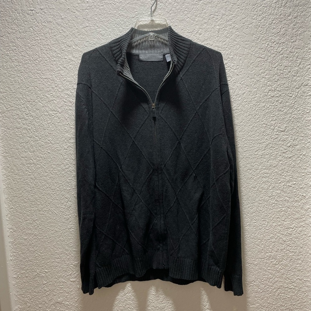 Oscar De La Renta pullover full zip sweater. Mens size XXL. Gray 100% cotton